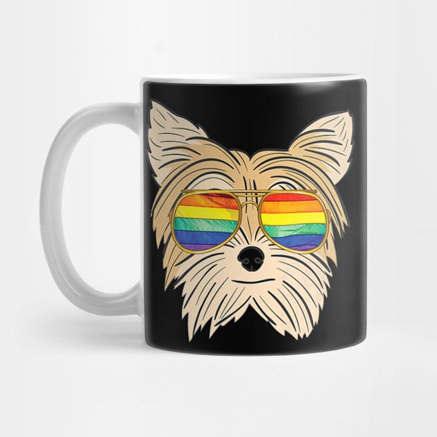 Yorkie Gay Pride Shirt LGBT Rainbow Flag Dog Pride Gift by PayneShop